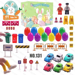 Easter gift basket fillers various vehicle dino toys girls jewelry hide in Easter surprise egg cheap toy for kids party favors