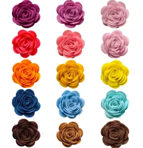 彩色3厘米毛毡花玫瑰DIY工艺品配件