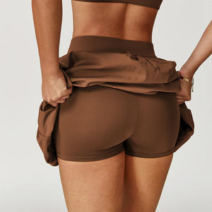 Toptan özel Logo çabuk kuruyan tenis spor kadınlar Yoga kısa etek nefes cep etek koşu spor kısa etek - Product Image 1