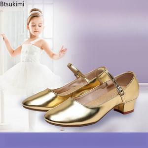 Zapatos <span class=keywords><strong>de</strong></span> Baile Latino para Niños, <span class=keywords><strong>de</strong></span> Charol Brillante, Punta Cerrada, para <span class=keywords><strong>Salsa</strong></span>, Baile <span class=keywords><strong>de</strong></span> Salón, Tango, Negros, Dorados, Rojos, Tacones <span class=keywords><strong>de</strong></span> 2.5cm - Product Image 1