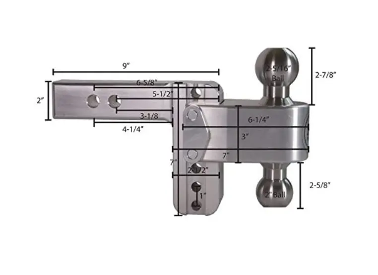 Custom Heavy Duty Pintle Hooks Trailer Adjustable Trailer Towing Hitch Ball Mount Adjustable Trailer hitch car