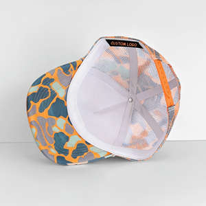 หมวกเบสบอลปักโลโก้ตามสั่ง ผ้าฝ้าย 100% หมวกแก๊ปตาข่าย 5 ชิ้น แบบ Snap Back ลายพรางสำหรับกิจกรรมกลางแจ้ง - Product Image 6