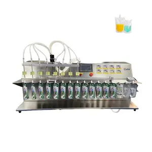 FillinMachine 8 Heads Semi-Automatic Filling Heads Spout Pouch Bag Doypack Liquid Drinking Water Filling Machine