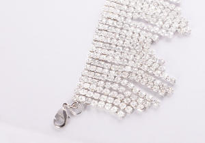 Collar <span class=keywords><strong>de</strong></span> Moda con Borla <span class=keywords><strong>de</strong></span> Diamantes Brillantes, Gargantilla Impermeable <span class=keywords><strong>de</strong></span> Cristal y Estrás, Chapado en Oro y Plata, Collares <span class=keywords><strong>de</strong></span> Acero Inoxidable - Product Image 4