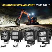Projecteur LED bleu 58W, lumière de travail, chariot élévateur, construction, exploitation minière, 465-470nm Osram 12V 24V IP68 IP6K9K 10-60V DC, industriel, robuste
