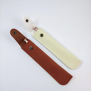 Étui de rangement universel en cuir rétro pour outils de coiffure avec fermeture à bouton-pression, fonctionne également comme étui pour stylos et crayons à sourcils - Product Image 2