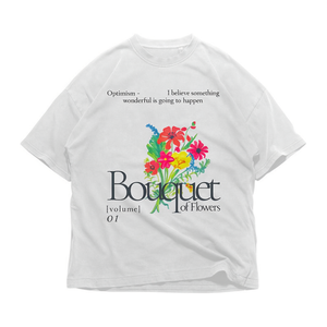 T-shirt con grafica Bouquet Of Flowers, t-shirt oversize con tipografia floreale vintage, stile streetwear romantico Y2K - Product Image 2