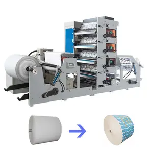 Automatic plastic 1 color uv carton roto central drum flexo printing machine