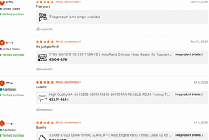 उच्च गुणवत्ता वाले नए पूर्ण गैसकेट सेट 04111-54090 3 एल ऑटो इंजन ओवरहाल किट - Product Image 3