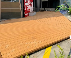 Carrelage de sol de jardin Extérieur ignifuge Planche de terrasse 18mm Bambou Bois Plastique Grain de bois Brossé Technique pour parcs - Product Image 3