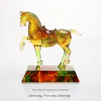 Cristal chinois verre Tang cheval zodiaque artisanat créatif bureau décoration de la maison couleur ornement Figurine Culture ancienne