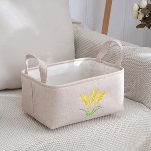 Boîte de rangement pour vêtements en coton, lin et EVA avec poignée pour jeans, jouets, armoire, panier de rangement de bureau - Product Image 6