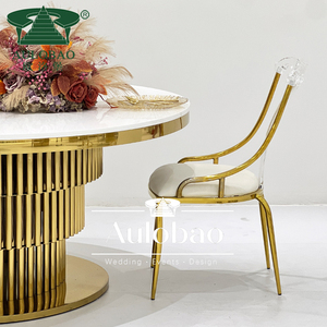 Venta al por mayor Eventos al aire libre Pu Asiento de cuero Boda Silla de comedor de acero inoxidable - Product Image 3