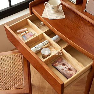 French Style Vintage Solid Wood Dressing <b>Table</b> With Mirror Storage Bedroom Makeup <b>Vanity</b> Desk Combined - Product Image 4