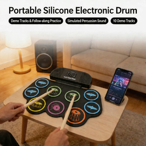 Nuevo Tambor Electrónico Portátil de Silicona con 10 Demos y 6 Ritmos, Personalización de Logotipo Disponible, Kit de Tambor Enrollable, Venta al Por Mayor - Product Image 1