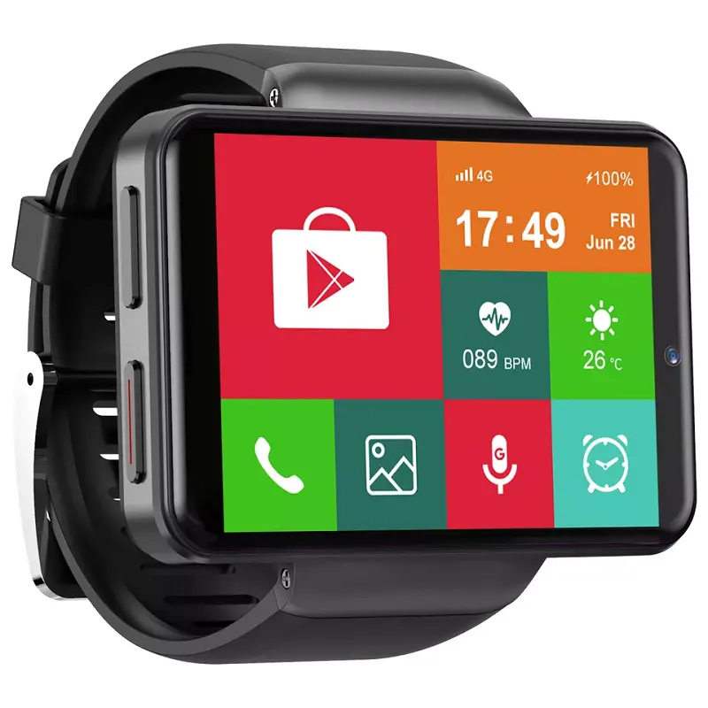 En kaliteli 2.41 inç büyük ekran Smartwatch Video çağrı film oynatma akıllı saat Sim kart seyretmek telefon ile Wifi bağlantısı