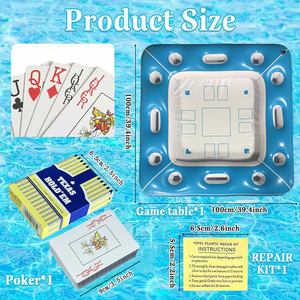 โต๊ะพูลเป่าลมแบบลอยน้ำใหม่ สำหรับเล่นโป๊กเกอร์/หมากรุก/ไพ่นกกระจอก ทำจากวัสดุ PVC รับน้ำหนักได้สูงสุด <100 กก. ใช้กับน้ำได้ เหมาะสำหรับกิจกรรมกลางแจ้ง - Product Image 6