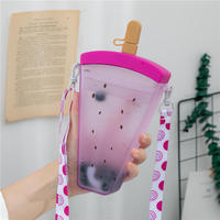 Groothandel Yafeiqi Creatieve Watermeloen-Vormige PC Rietjesbeker Bandje Sapbeker IJscreambeker Studenten Waterfles Cadeau Mok