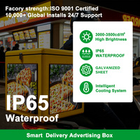 Affichage LED mobile extérieur 500*500*500mm, boîte de livraison pour service de livraison de repas à emporter