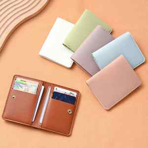 Simple Foldable Snap-Clasp <b>Small</b> Coin <b>Purse</b> Drivers Soft Leather Factory Wholesale Holder Credit Card Case - Product Image 1