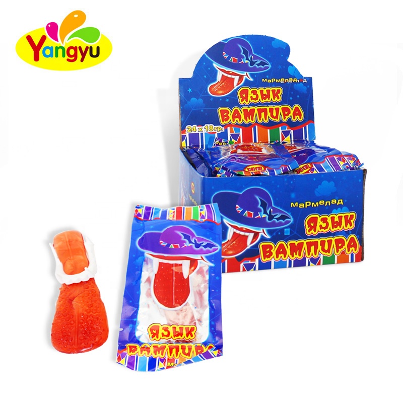 Халяль Желе Конфеты дьявол зубы игрушка с клубничным языком мягкие конфеты