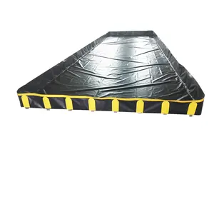 Đóng mở linh hoạt có thể gập lại mềm PVC dầu tràn Tank ngăn chặn berm với dọc hỗ trợ trên tường bên