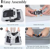 Sac de transport pour chat extra large et souple, pliable, XL, pour deux chats, animaux de compagnie de taille moyenne et grande, sac de voyage portable pliable pour les voyages en voiture