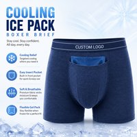 Sous-vêtements rafraîchissants pour sauna, 2 pochettes de gel réutilisables, poche avant, récupération post-chirurgie, entraînement, soulagement de la chaleur, caleçons boxers OEM