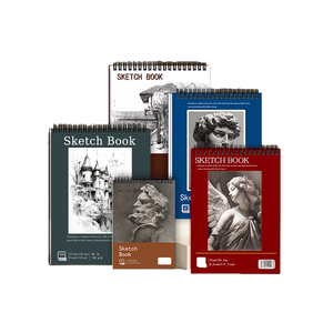 Carnet de croquis A4 à spirale épaissie pour étudiants en art 60 feuilles Pages intérieures peinture au crayon couverture en papier cadeau croquis dessin - Product Image 1