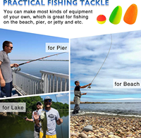 80 flotteurs de pêche en mousse Snell pour la pêche en surf, flotteurs ronds en forme de balle et cylindriques en mousse pour poisson-chat, truite et brochet