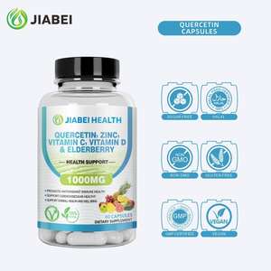 Capsule personalizzate di sambuco di fabbrica quercetina zinco vitamina C vitamina <span class=keywords><strong>D</strong></span> ha migliorato la densità ossea della salute cardiovascolare generale - Product Image 2