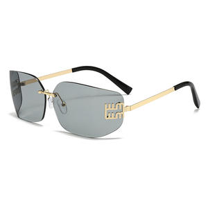 2025 nuevas <span class=keywords><strong>gafas</strong></span> <span class=keywords><strong>de</strong></span> sol sin marco <span class=keywords><strong>de</strong></span> Metal <span class=keywords><strong>de</strong></span> moda transfronterizas para mujer lentes curvas producto <span class=keywords><strong>de</strong></span> gran oferta precio barato - Product Image 1