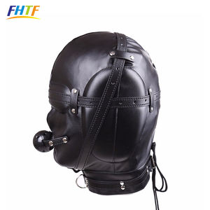 Adulto PU Couro Bondage Gear Eyemask <span class=keywords><strong>Head</strong></span> <span class=keywords><strong>Harness</strong></span> com <span class=keywords><strong>Ball</strong></span> <span class=keywords><strong>Gag</strong></span> para Sex Play - Product Image 4