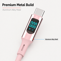 Kabel USB PD 60W Desain Layar Digital Lapisan Silikon Paduan Aluminium Kompatibel untuk Laptop Monitor Ponsel