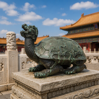 Sculpture personnalisée de dragon tortue en bronze, célèbre en Chine, pour le feng shui
