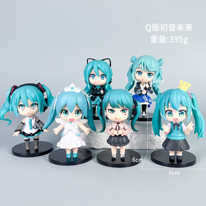 6 pièces/ensemble 10CM nouveau Miku chapeau Sune Kawaii Kagamine <span class=keywords><strong>Rin</strong></span> Ren japonais Kawaii recueillir dessin animé PVC <span class=keywords><strong>Anime</strong></span> Figure - Product Image 6