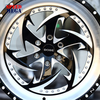 Rines de Aluminio de Dos Piezas con Acabado Negro Brillante Fresado Personalizado, 6x139.7, 20, 22, 24 Pulgadas, Forjados, Tipo Deep Dish para Chevy Tahoe