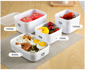 Refrigerador <span class=keywords><strong>Rectangular</strong></span> sin BPA, caja de almacenamiento de frutas, caja de mantenimiento fresco sellada para cocina, fiambrera de plástico - Product Image 2