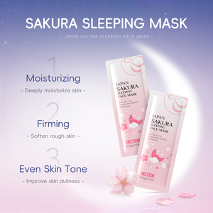 LAIKOU Crème de nuit hydratante et éclaircissante au sakura, format voyage 3g, masque facial au collagène - Product Image 6