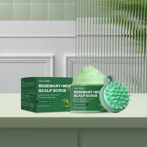 Deep Cleansing Refreshing Oil Control Strengthen <b>Hair</b> Roots Natural Rosemary Mint Scalp <b>Scrub</b> Kit With Comb - Product Image 1