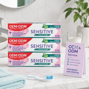 <span class=keywords><strong>Dentifrice</strong></span> OEM ODM pour dents sensibles, 3 paquets avec fluorure et 5% de nitrate de potassium, saveur menthe poivrée, 6 oz, soulage la sensibilité - Product Image 1