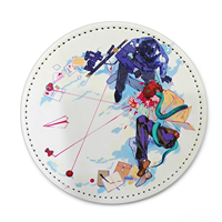 Sous-verre rond personnalisé mignon, imprimé UV couleur, avec personnage de dessin animé, en cuir, pour cadeau de fan de bande dessinée
