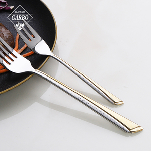 Cubiertos de acero inoxidable con mango dorado con tenedor para cena, cuchara de diente para cena, cuchara de té, juego de cubiertos dorados - Product Image 5