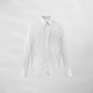 Chemise en popeline blanche Signature pour homme The31, manches longues, col rabattu, coupe raffinée, élégante 11SHLM005 - Product Image 1