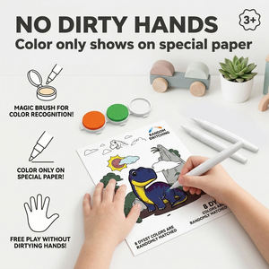 Ensemble de peinture colorée magique, kit d'art avec tampons et pinceaux lavables, jouet de coloriage DIY sûr pour les enfants de 3 ans et plus, pour jouer en extérieur - Product Image 3