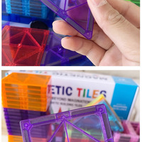 Ensemble de blocs de construction magnétiques pour enfants, 40 pièces, à fort pouvoir magnétique, avec grandes fenêtres colorées, thème science-fiction fantastique, pour le commerce transfrontalier