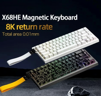 Teclado Mecánico Magnético X68HE con Cable para Juegos, RGB, Precisión de 0.01mm, Escaneo de 128K, Teclado para Deportes Electrónicos PS-3