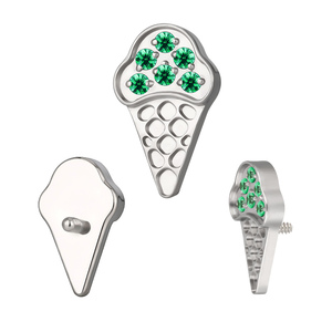 Bijou de lèvre en forme de glace, piercing d'oreille Helix en titane 16G, anneau de lèvre, labret - Product Image 6