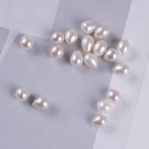Bijoux faits main DIY, perles d'eau douce naturelles blanches en forme de riz de 8-9 mm, gouttelettes d'eau dispersées, perles d'eau douce blanches en forme de riz de 8-9 mm - Product Image 3