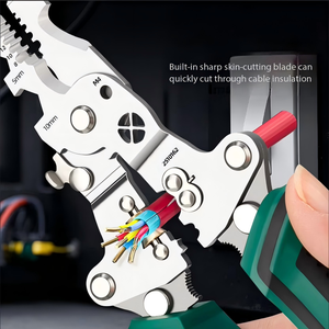 Alicates Pelacables Multifuncionales <span class=keywords><strong>de</strong></span> Acero Inoxidable con Mango <span class=keywords><strong>de</strong></span> Agarre Suave para Electricistas, para Pelar, Cortar y Medir Cables - Product Image 5